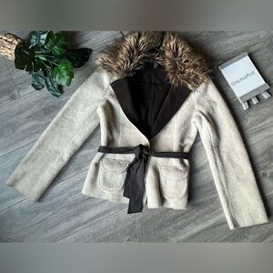 Ideology reversible shearling/faux fur jacket size XS